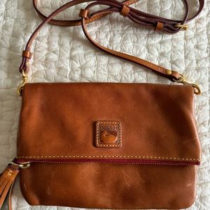 Dooney & Bourke Florentine Foldover Zip 
Crossbody Shoulder Bag - Natural